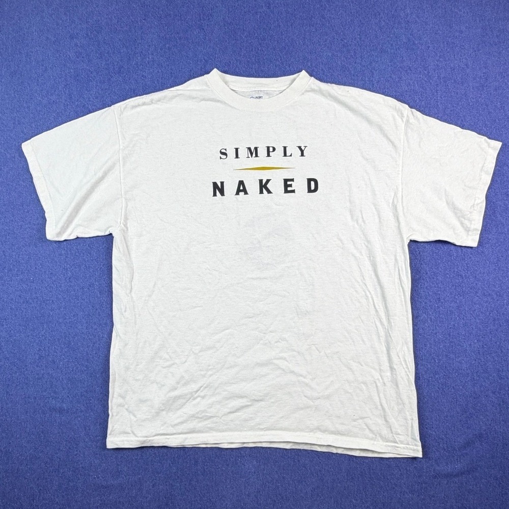 Simply Naked Wines Port and Company White Graphic T-Shirt Mens XL Cotton Tee